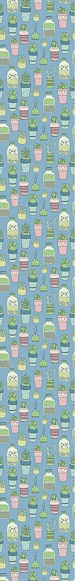 patterned-wallpaper-potted-plants