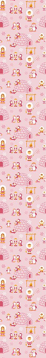 patterned-wallpaper-inuit-and-penguin-snowland