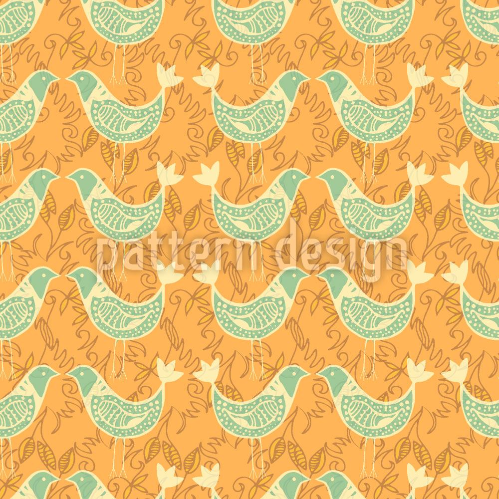 patterned-wallpaper-turtle-doves-at-sunset