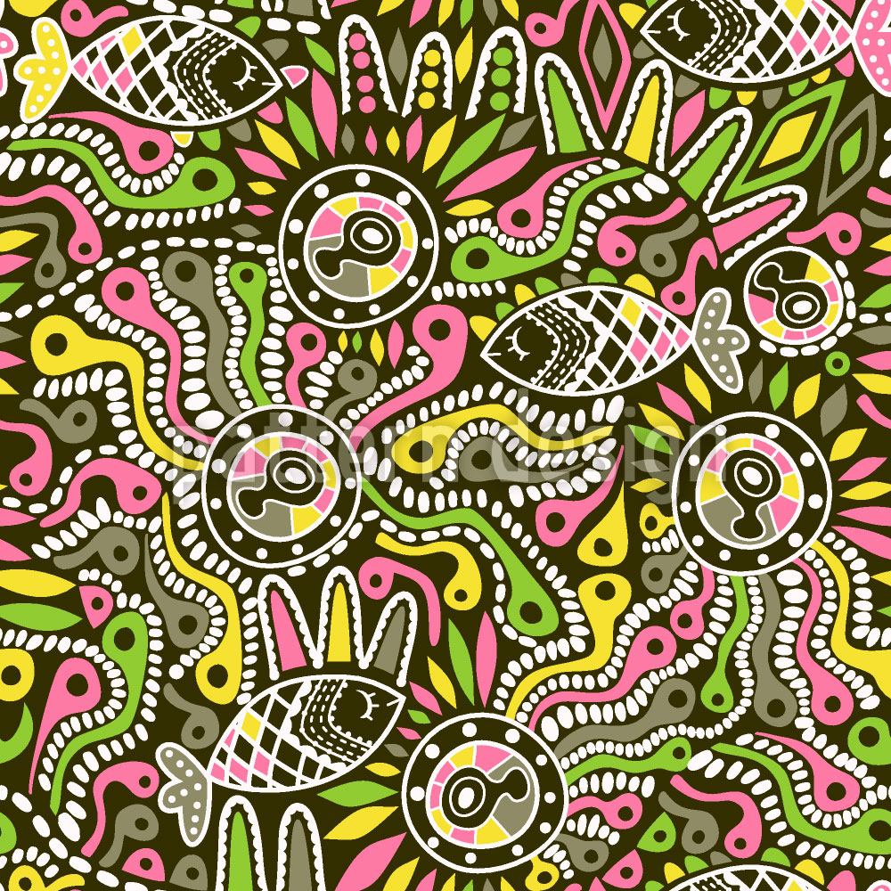 patterned-wallpaper-ethno-fish