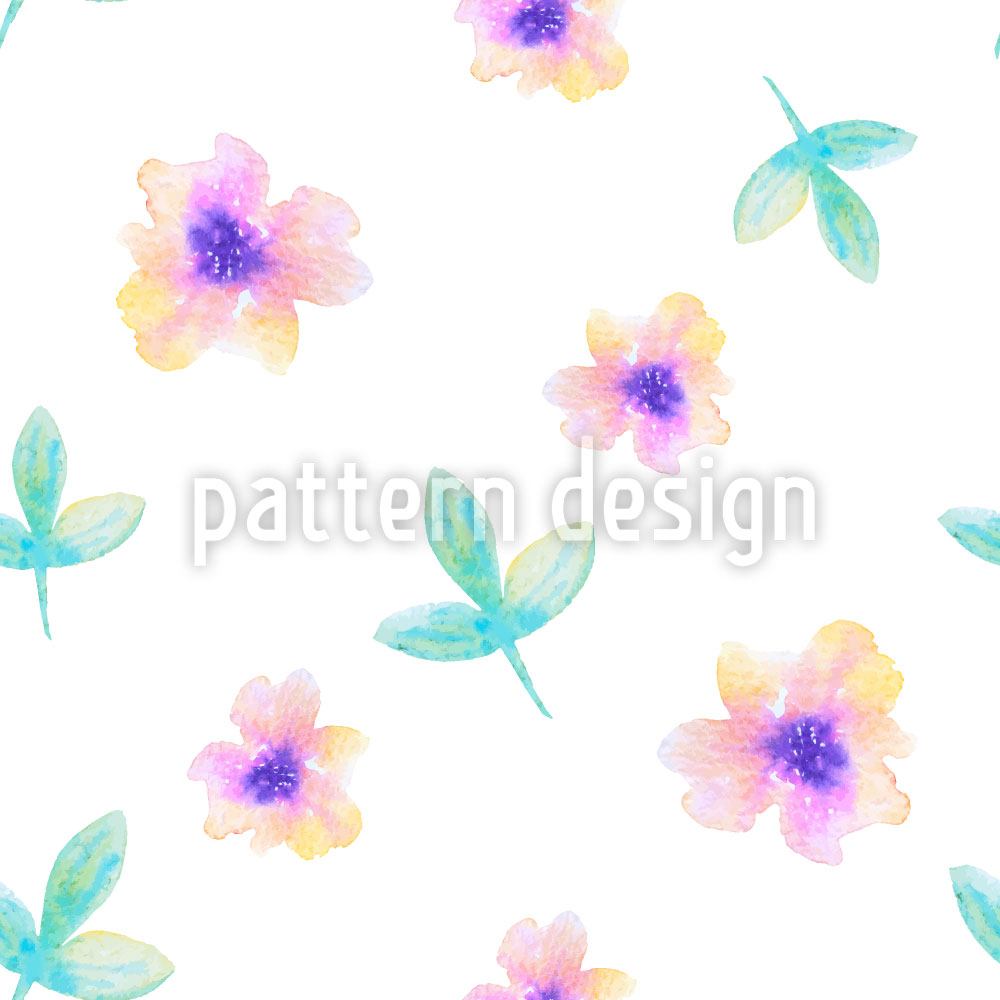 patterned-wallpaper-delicate-watercolor-flowers