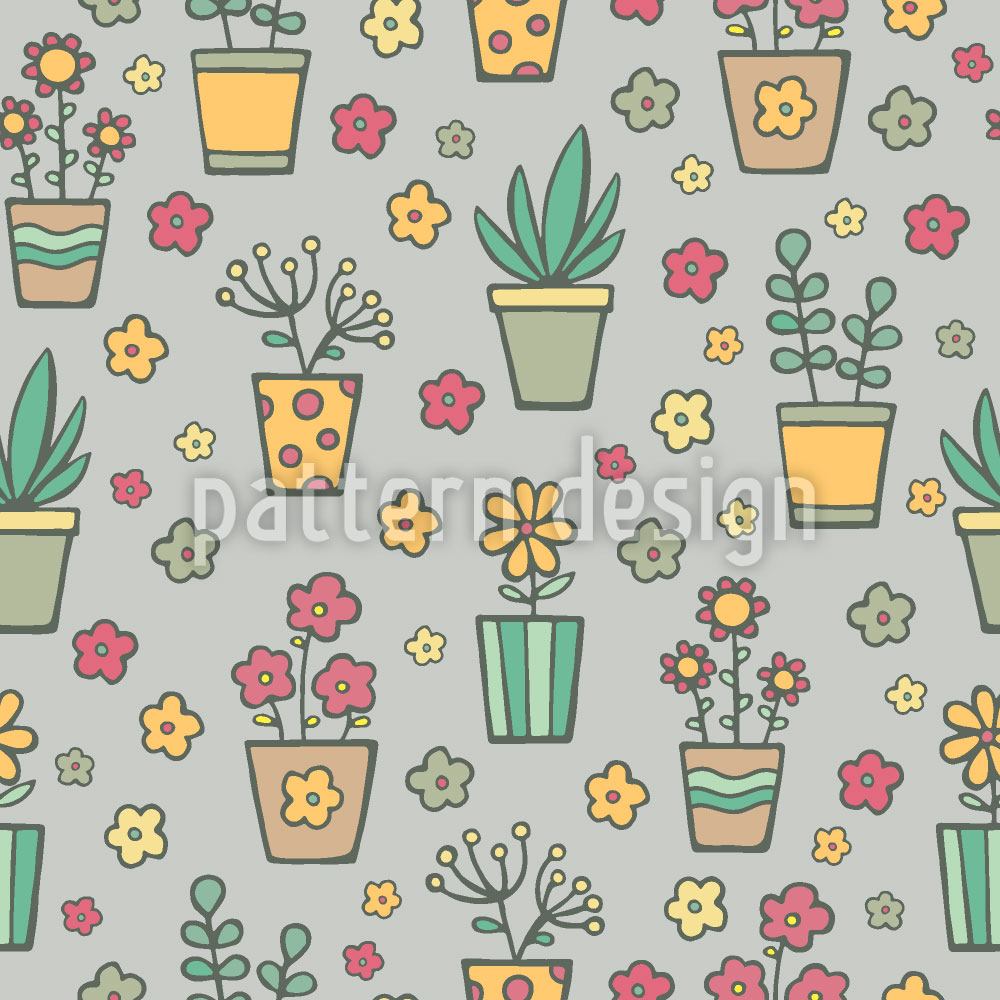 patterned-wallpaper-potted-plants-and-flowers