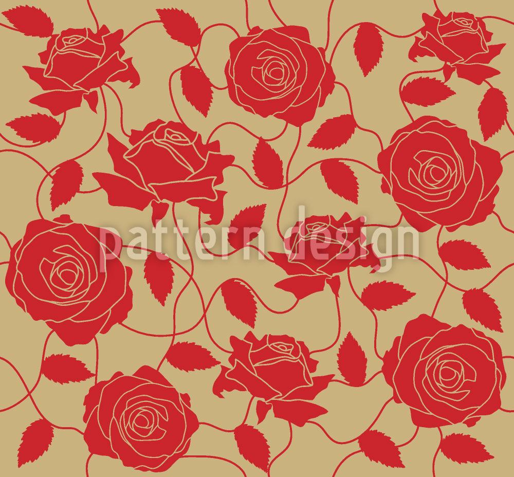 patterned-wallpaper-briar-rose-red-and-brown