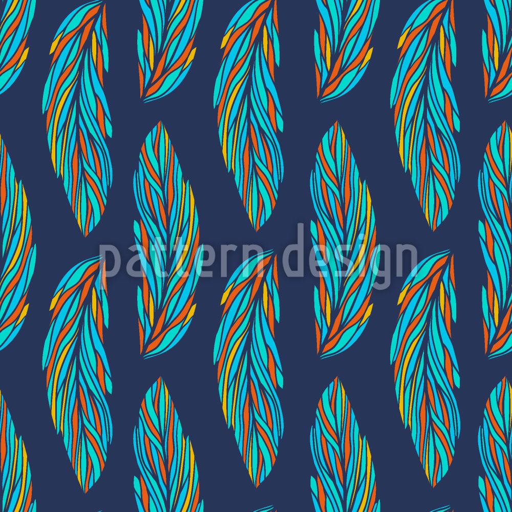 patterned-wallpaper-feather-leaves-at-night