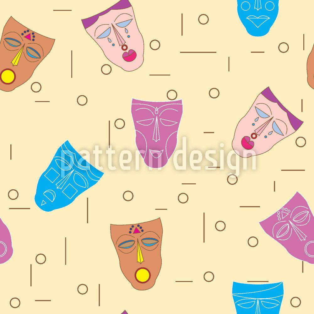 patterned-wallpaper-ethno-masks