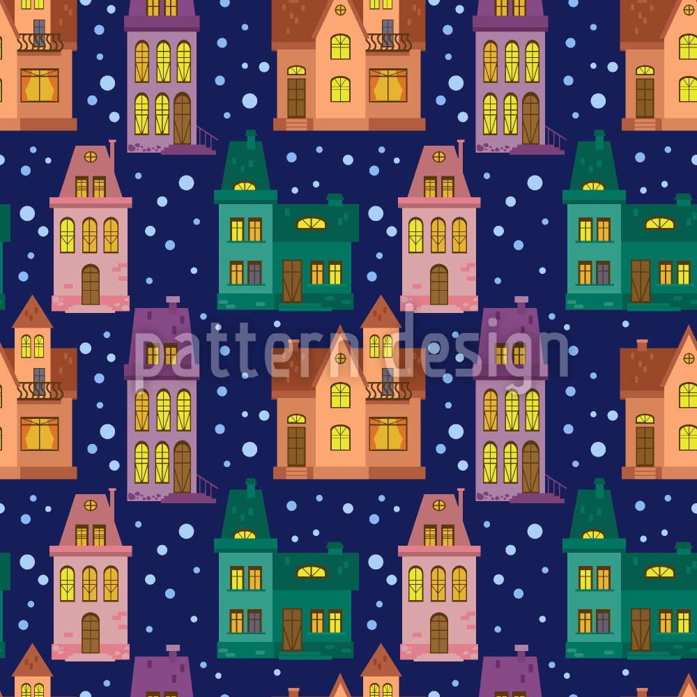 patterned-wallpaper-town-at-night