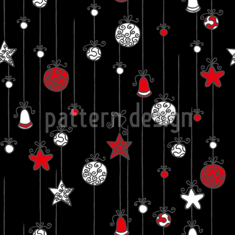 patterned-wallpaper-christmas-tree-balls-black