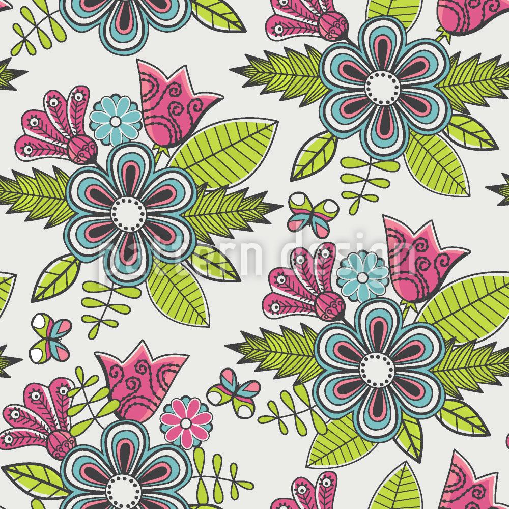 patterned-wallpaper-sweet-flower-bouquet