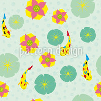 patterned-wallpaper-fishes-and-waterlilies-pattern