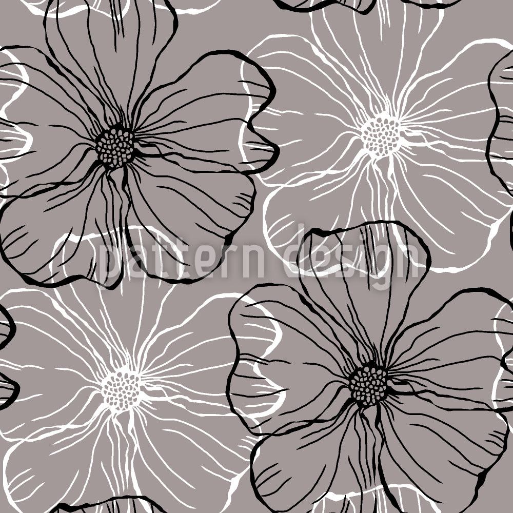 patterned-wallpaper-mallow-flowers