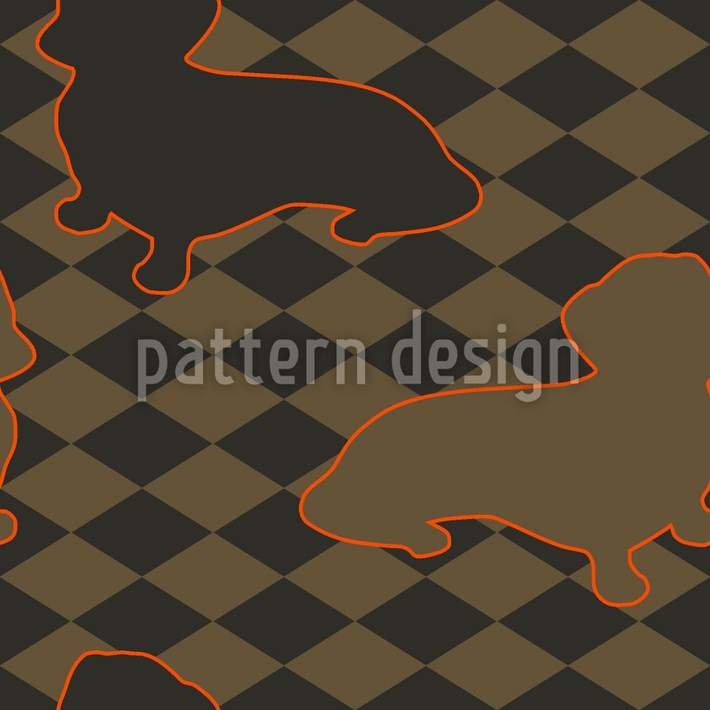 patterned-wallpaper-dachshunds-master-is-check-mate