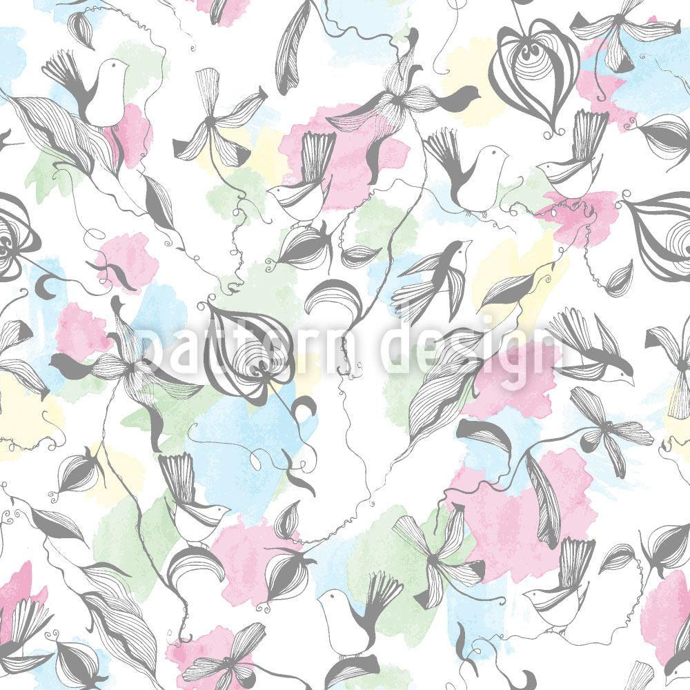 patterned-wallpaper-bird-fantasy