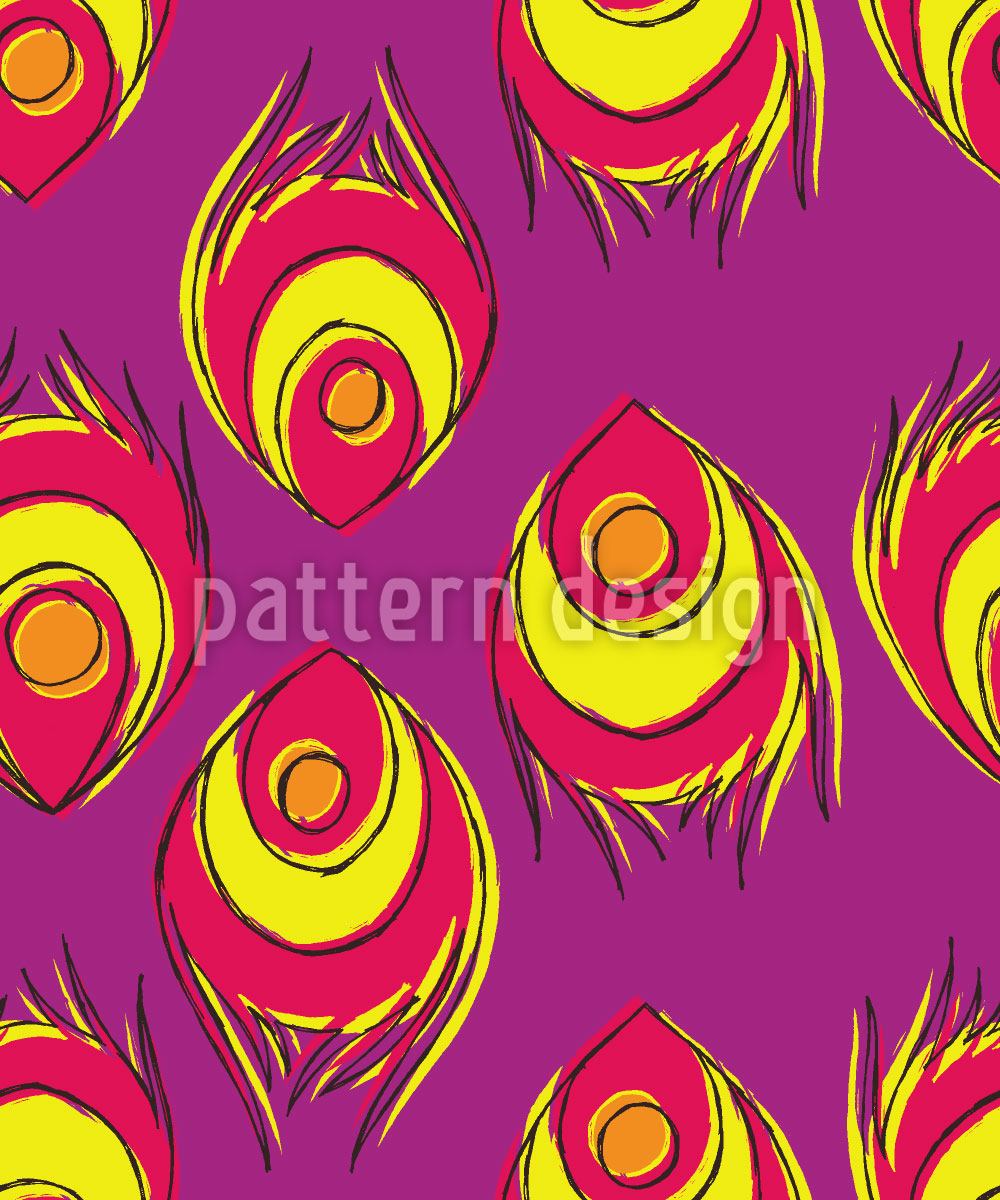 patterned-wallpaper-fiery-peacock-feathers