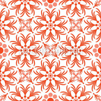 patterned-wallpaper-orange-flowers