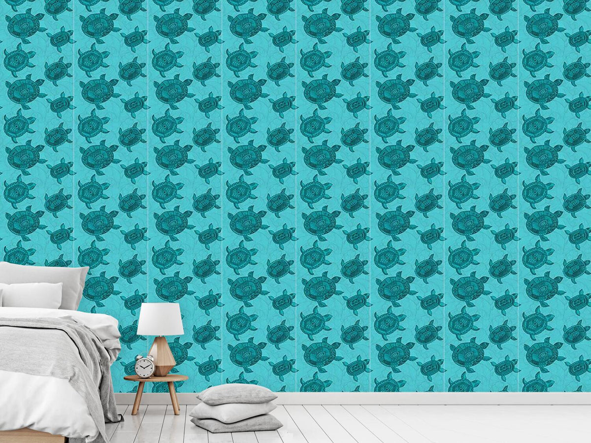 patterned-wallpaper-polynesian-sea-turtles