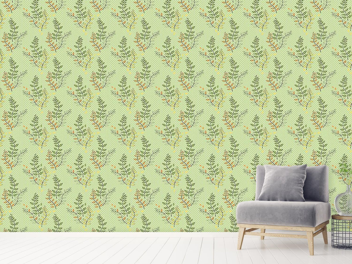 patterned-wallpaper-green-branches