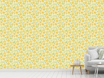 patterned-wallpaper-tea-time-in-the-garden