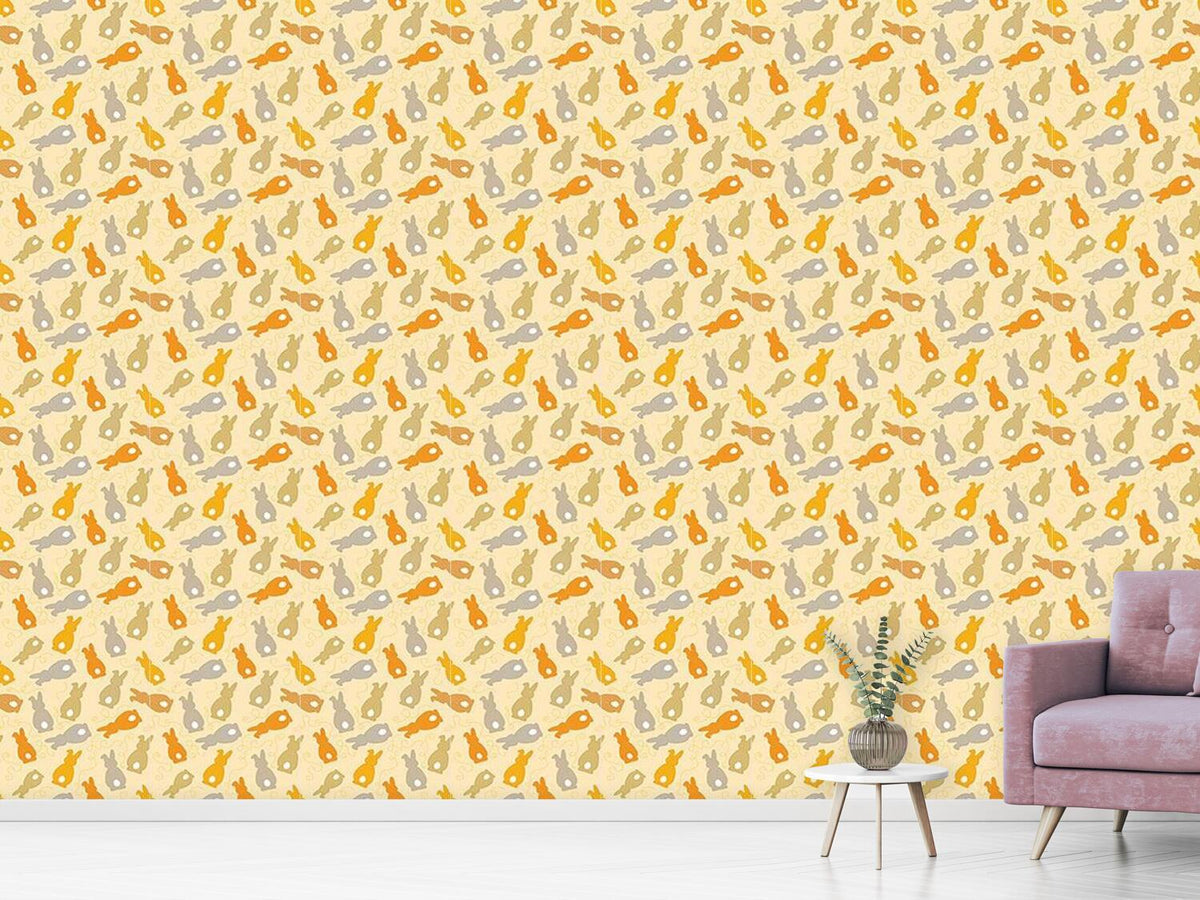 patterned-wallpaper-bouncing-bunnies-yellow