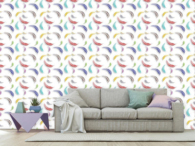 patterned-wallpaper-colorful-feather-pattern