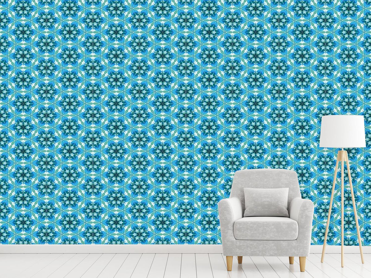 patterned-wallpaper-kaleidoscope-extreme-aqua