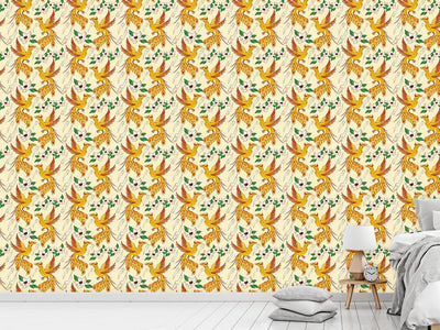 patterned-wallpaper-phoenix-and-lotus