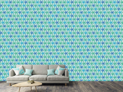 patterned-wallpaper-starfish-mint