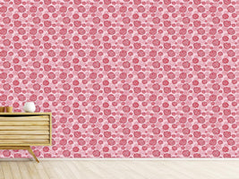 patterned-wallpaper-rose-blooms-red-pink