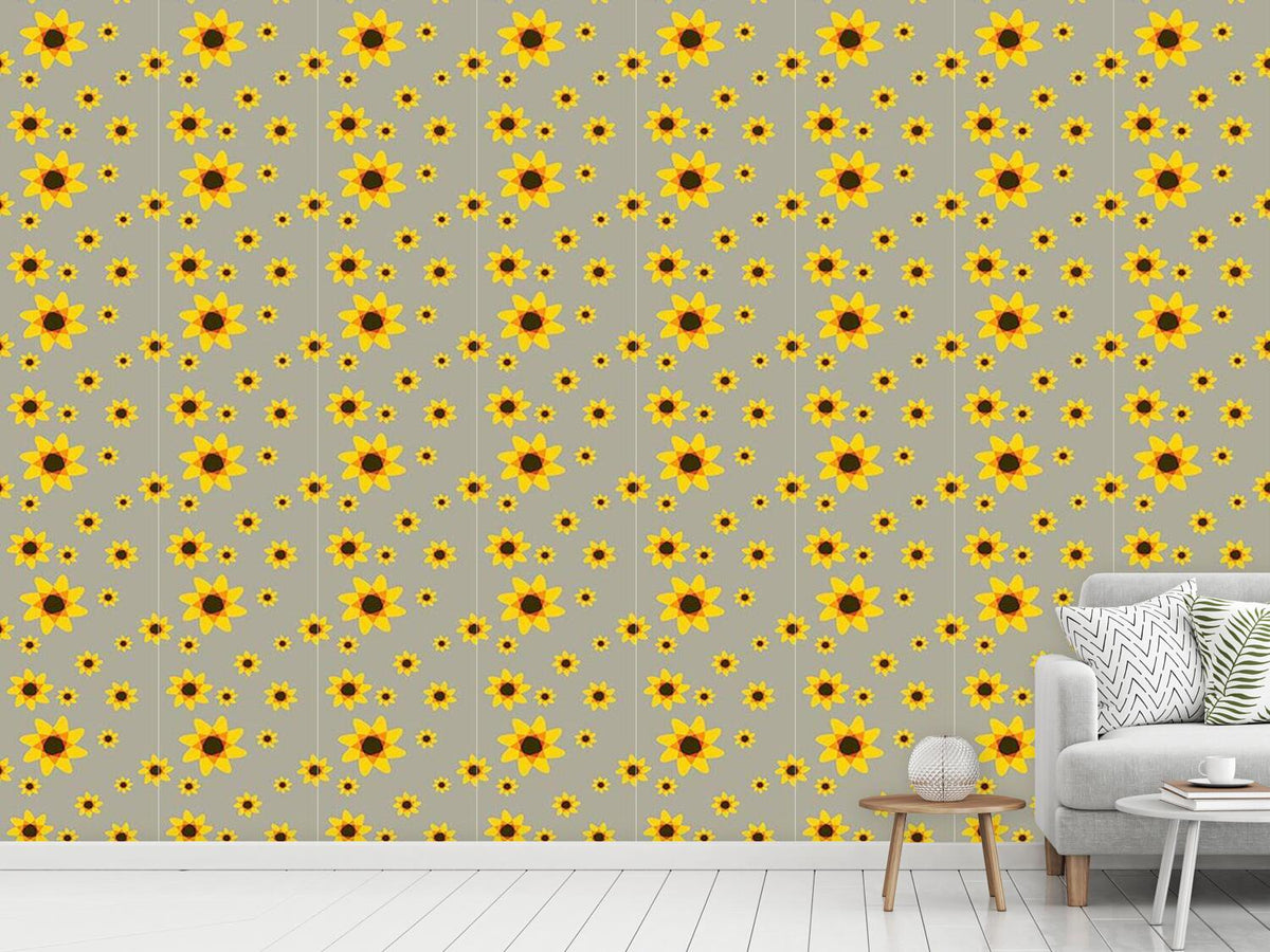 patterned-wallpaper-sunflowers