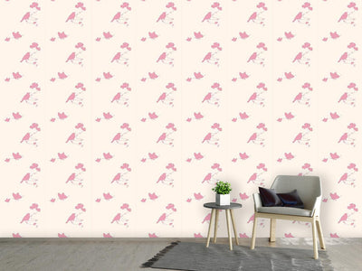 patterned-wallpaper-animals-in-spring-pink