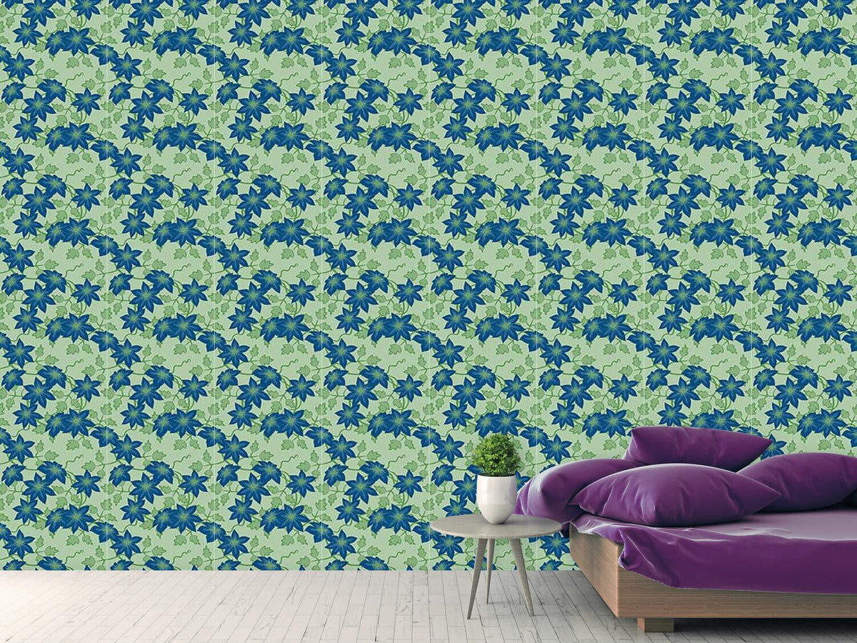 patterned-wallpaper-clematis-dream-garden-at-day