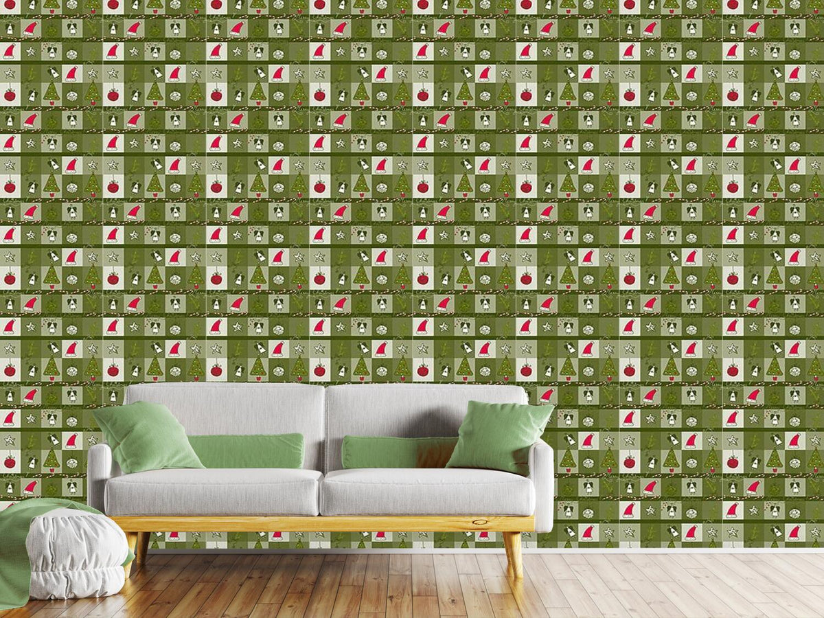 patterned-wallpaper-christmas-dream-green