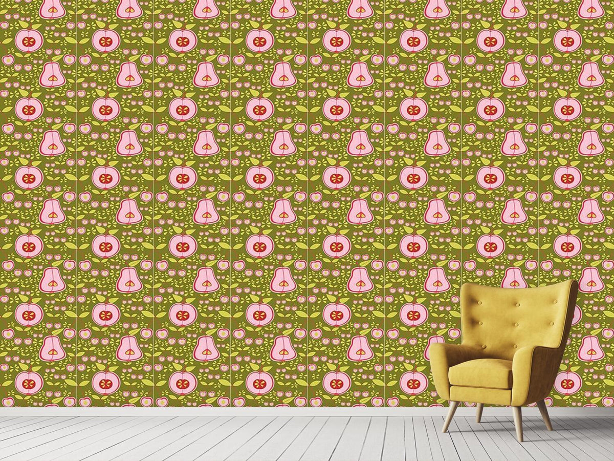 patterned-wallpaper-fruit-garden-pink