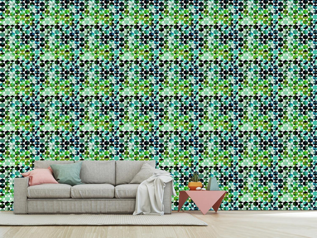 patterned-wallpaper-emerald-sexagon