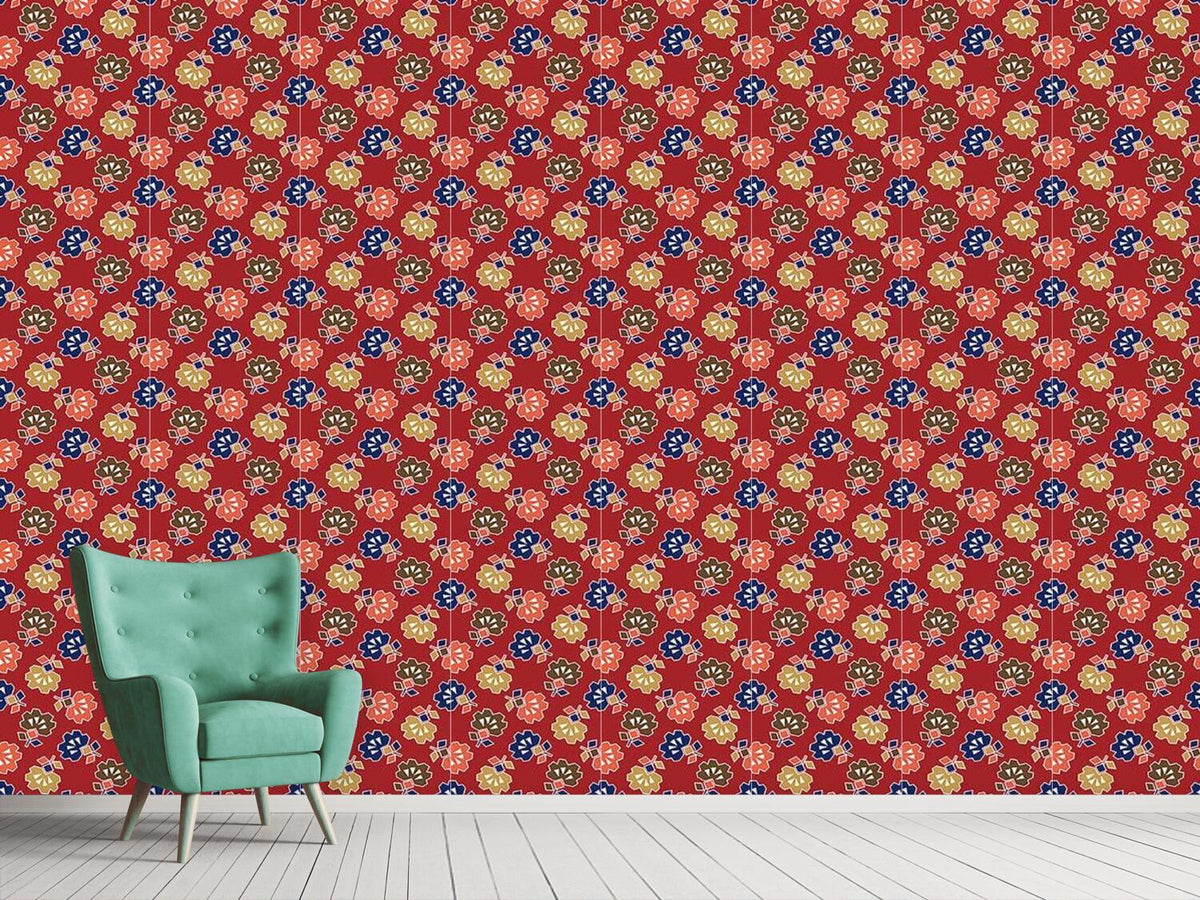 patterned-wallpaper-spiky-red