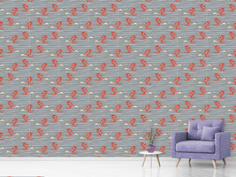 patterned-wallpaper-water-snakes-red