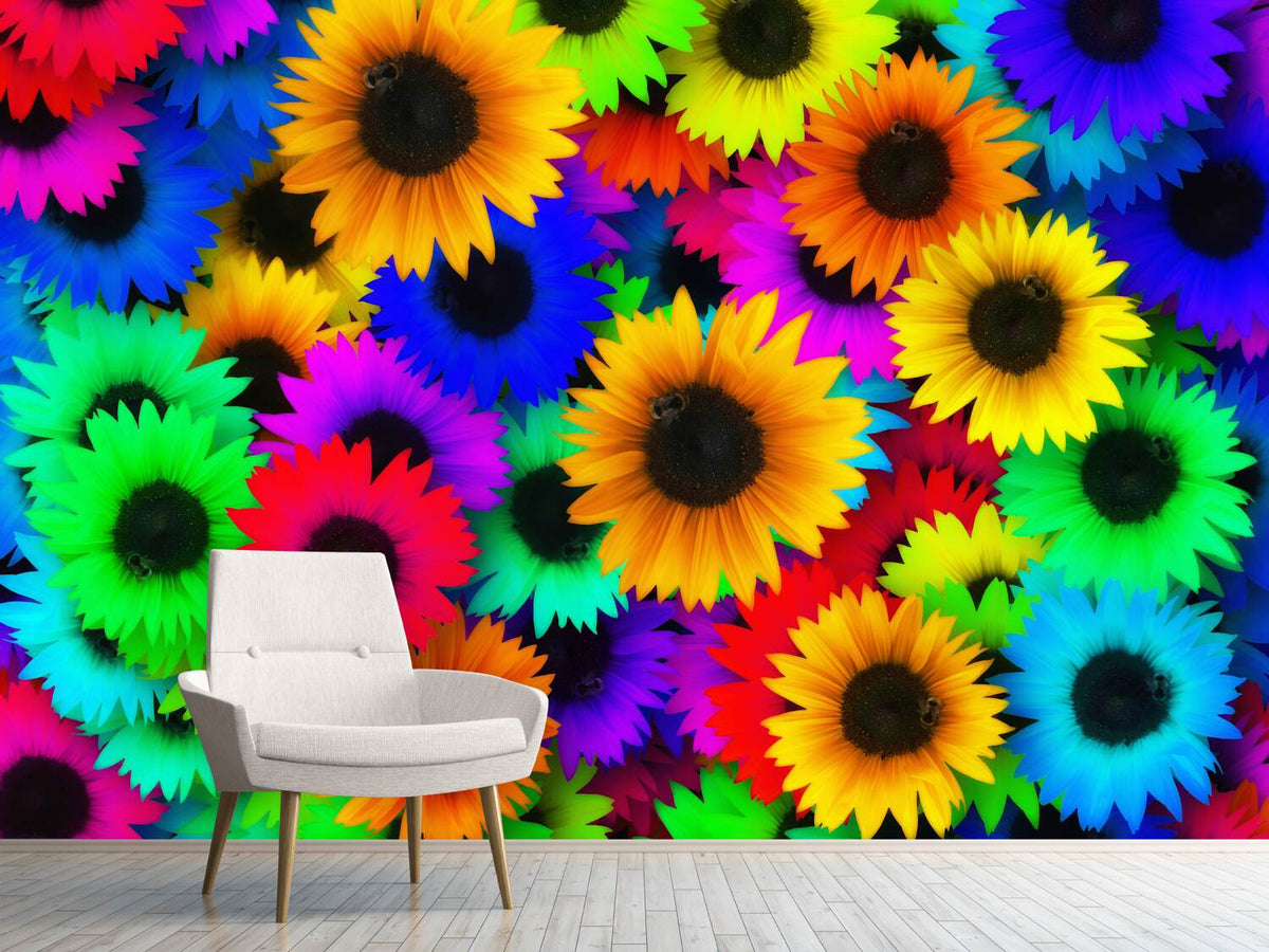 photo-wallpaper-colorful-sunflowers