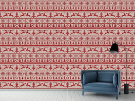 patterned-wallpaper-knitted-deer-crossing-white