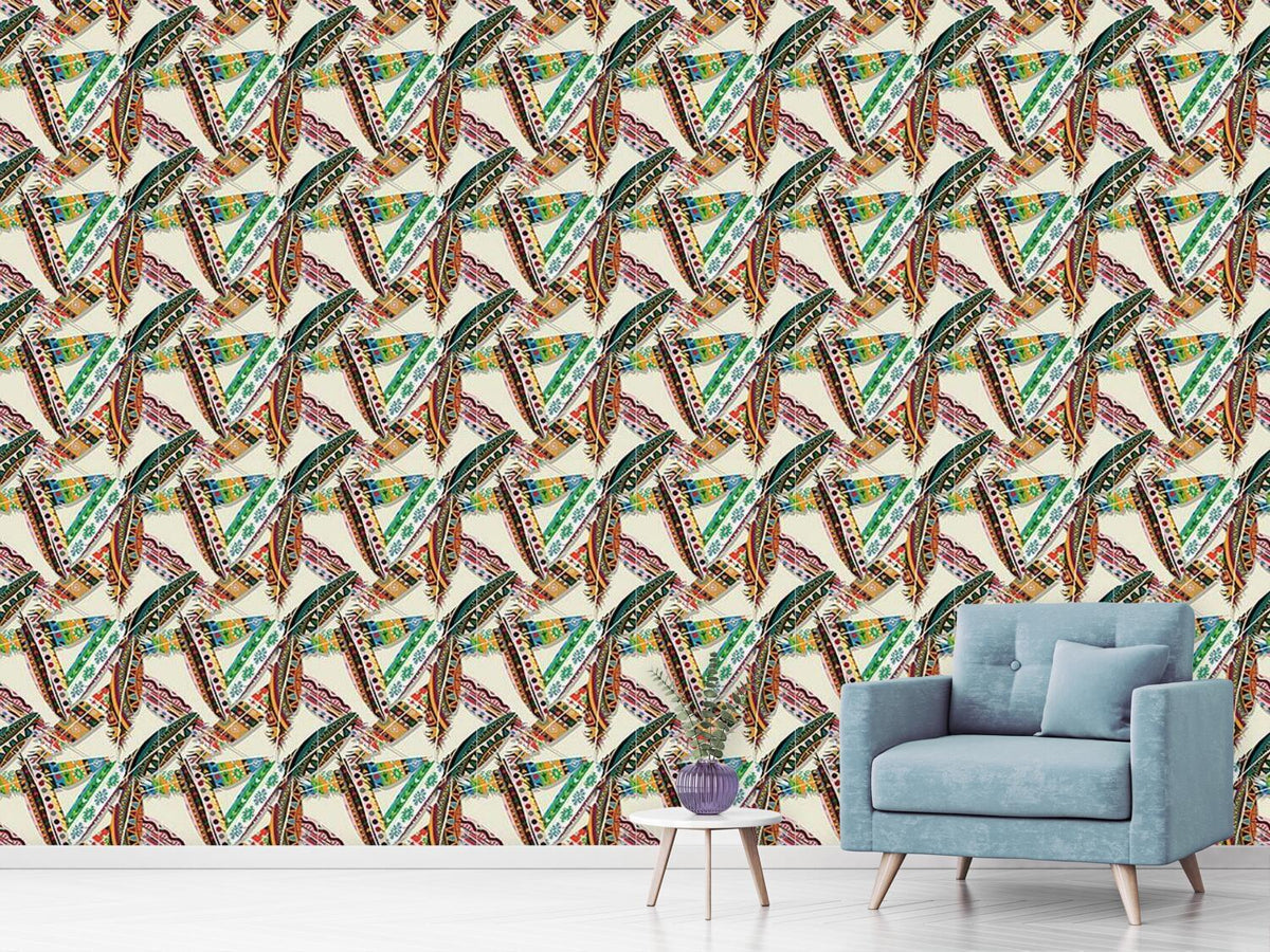 patterned-wallpaper-ethno-feathers