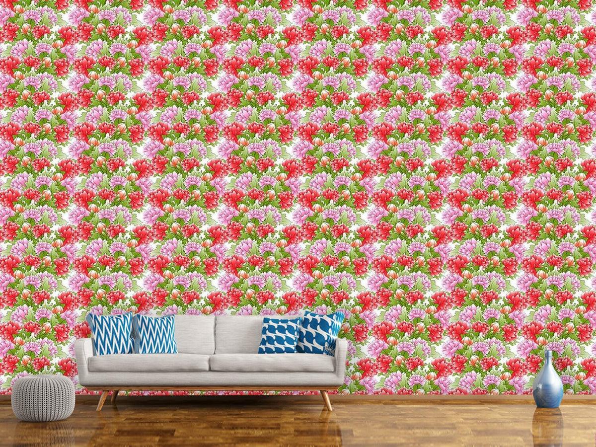 patterned-wallpaper-bouquet-of-peonies