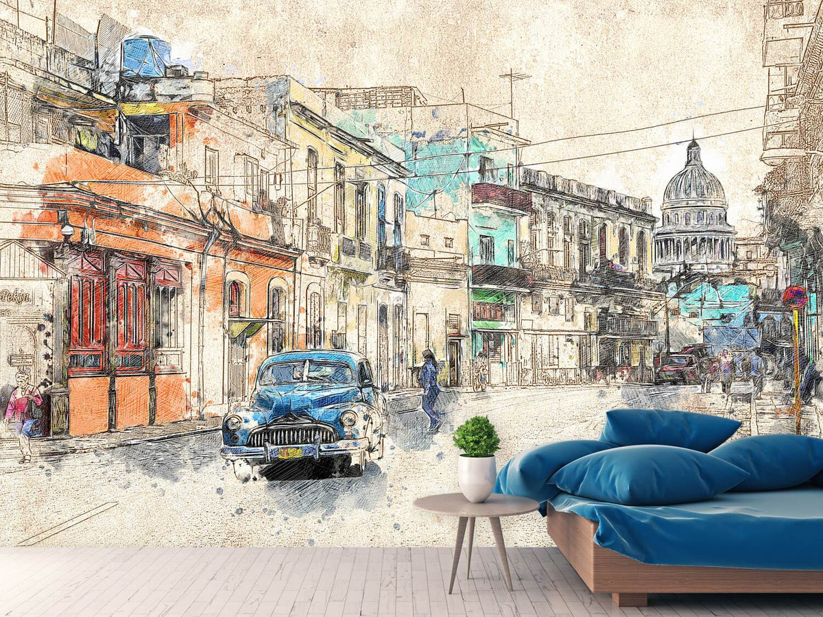 photo-wallpaper-painting-vintage-cuba