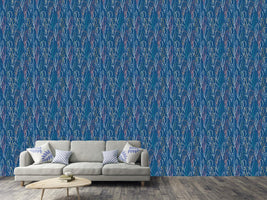 patterned-wallpaper-feathers-handdrawn-blue