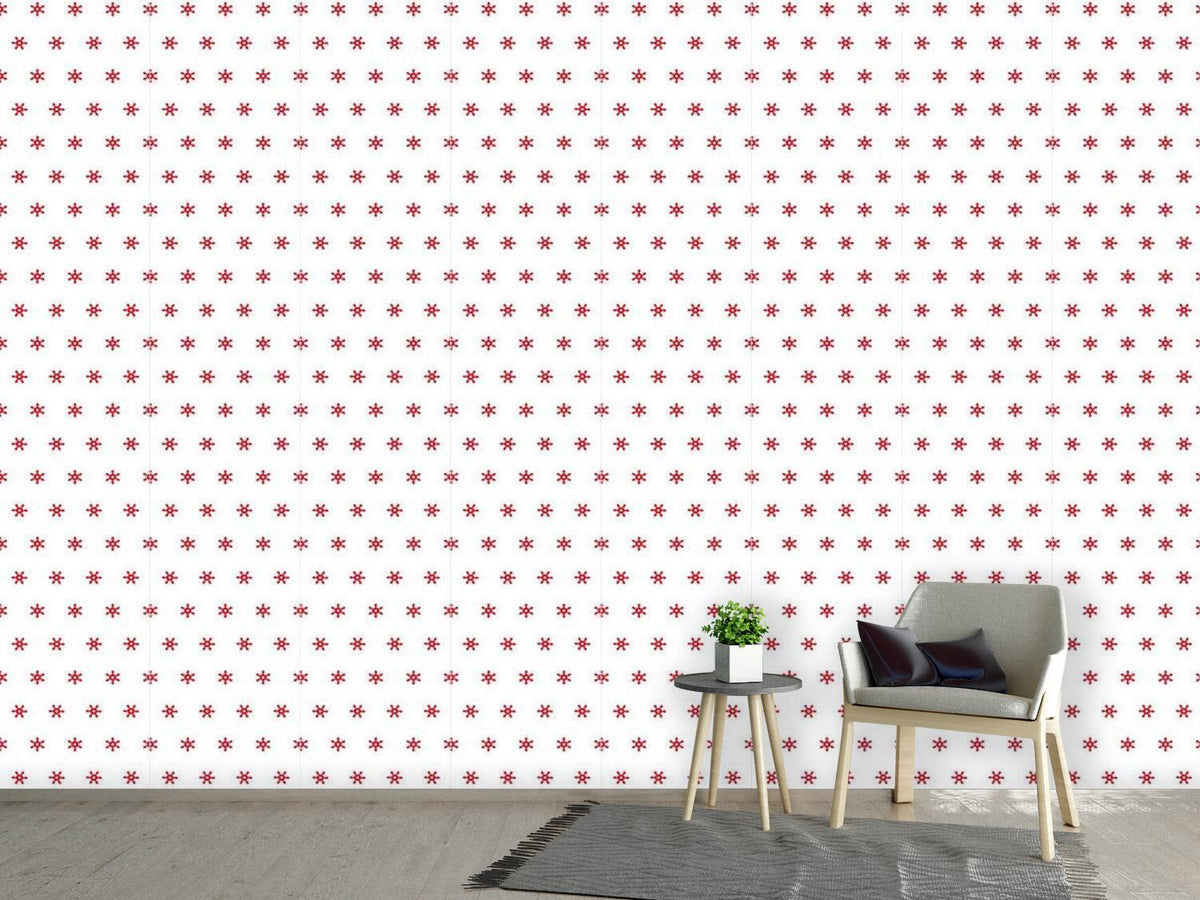 patterned-wallpaper-snowflakes-red