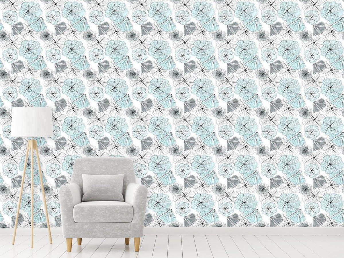 patterned-wallpaper-hibiscus-blossoms-aqua