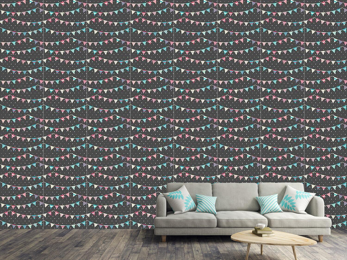 patterned-wallpaper-striped-festoons-on-polkadot