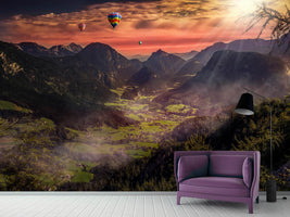 photo-wallpaper-hot-air-balloons-in-the-sunset