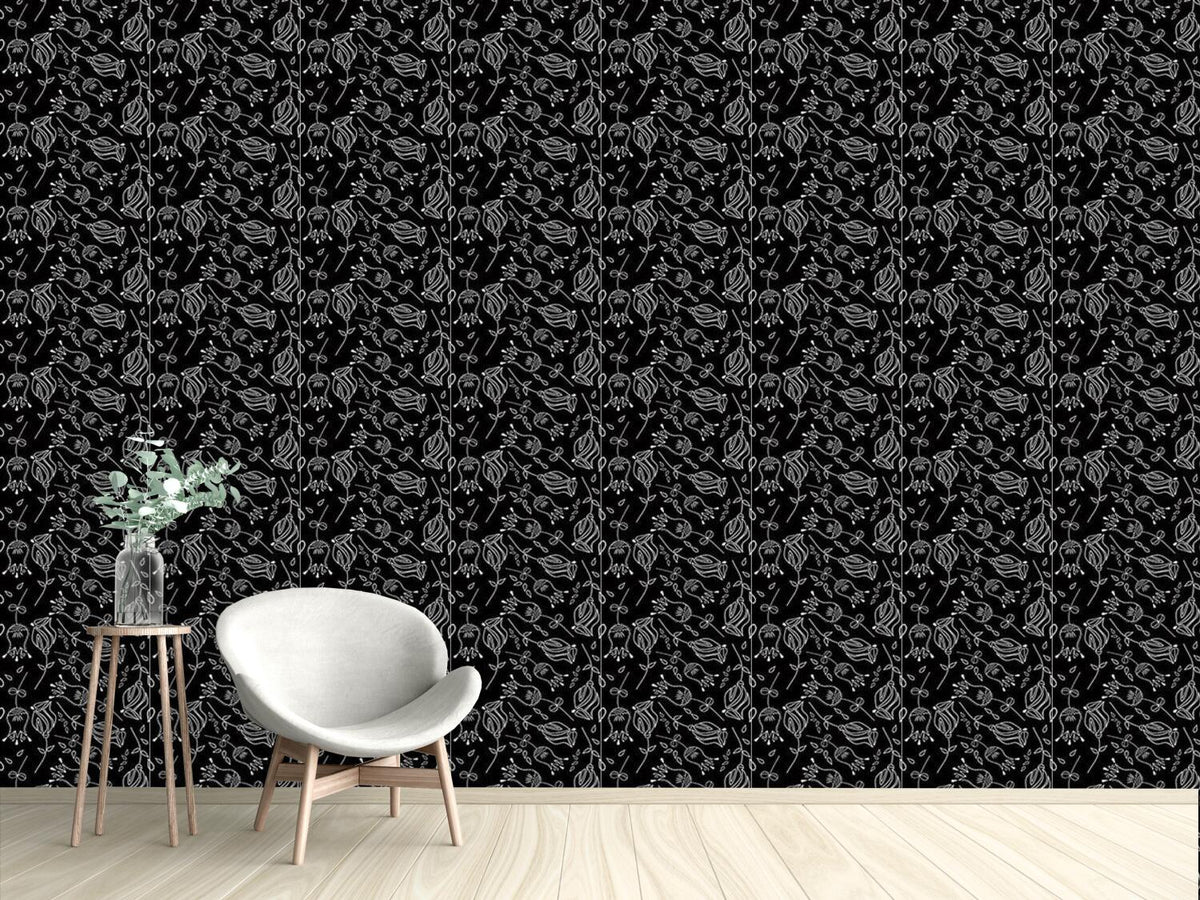 patterned-wallpaper-bella-flora-nero