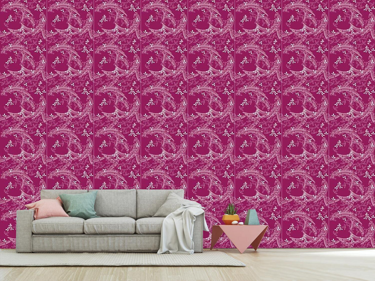 patterned-wallpaper-bushclover-magenta