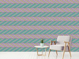 patterned-wallpaper-ribbons-in-zig-zag