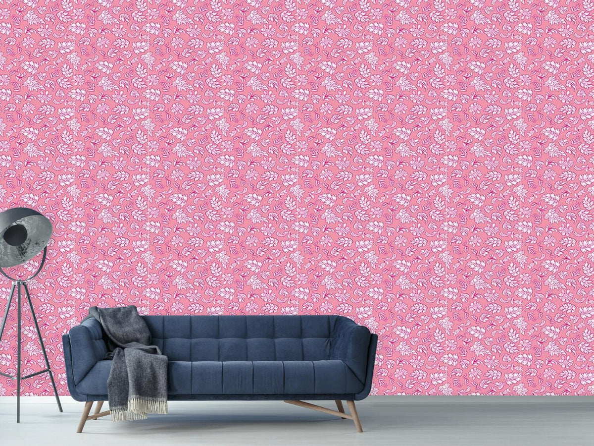 patterned-wallpaper-leafage-rose