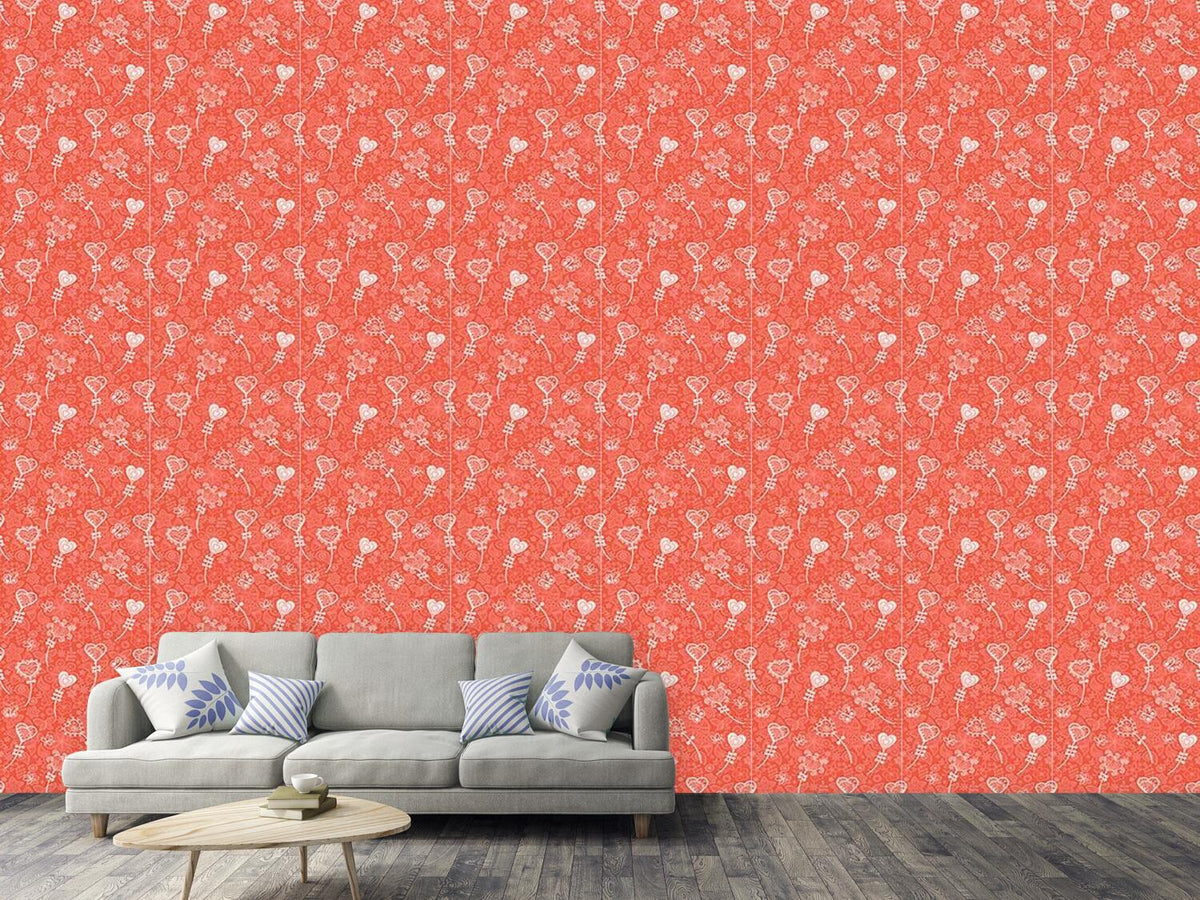 patterned-wallpaper-heart-flower-fantasy